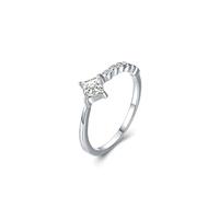 Tolldek Au 375/585/750 Paire d'alliances classiques en or blanc 9 K/14 K/18 K Créé en laboratoire Diamant taille carré véritable Bijoux en or blanc 9 K/14 K/18 K Taille 47-65, Or blanc 14 carats (585