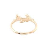 Tolldek Au 375/585/750 Paire d'alliances en or jaune véritable avec feuille et diamant taille marquise Or 9 K/14 K/18 carats Sans allergie, Or 18 carats, Diamant