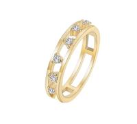 Tolldek Au375/585/750 Paire d'alliances en or jaune fin avec moissanite taille ronde blanche 9 K/14 K/18 carats Taille 47-65, or jaune 14 carats (585), Moissanite