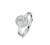 Tolldek Bague de couple en or blanc 9 K/14 K/18 carats avec moissanite, taille ovale, véritable bijoux d'amitié, or blanc 375/585/750, taille 47-65
