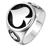 Tolldek Bague de demande en acier inoxydable pour homme 18 mm, chevalière As de pique Bague de fiançailles Punk Rock, acier inoxydable, Pas de zirconium