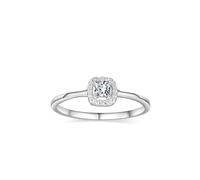 Tolldek Bague de demande en or blanc 9 K/14 K/18 carats - Bague de mariage classique avec moissanite coupe princesse - Bague de fiançailles véritable - En or blanc 375/585/750 - Taille 47-65, Or blanc