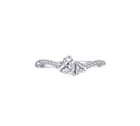 Tolldek Bague de demande en or blanc au 375/585/750, élégante bague d'amitié en forme de cœur torsadé avec moissanite coupe cœur, bijou en or blanc 9 K/14 K/18 carats, taille 47-65, Or blanc 9 carats
