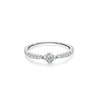 Tolldek Bague de fiançailles en or blanc 9 K/14 K/18 carats, bague d'amitié classique avec diamant taillé en triangle véritable, or blanc 375/585/750, taille 47-65, 950 Platinum, Laboratoire Créé