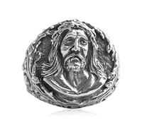Tolldek Bague de mariage en argent 925 pour homme, Jésus, religion Jésus, bague de fiançailles en argent sterling S925, bague de fiançailles punk rock, Argent sterling, Pas de zirconium