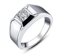 Tolldek Bague de mariage en or blanc 14 carats Au585 - Moissanite - Bague de demande en or 14 carats - Taille 54 à 72, Or blanc 14 carats (585), Moissanite