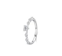 Tolldek Bague de mariage en or blanc au 375/585/750, série classique en forme de cœur, créée en laboratoire, diamant taillé en cœur, bijoux en or véritable 9 K/14 K/18 carats, taille 47-65