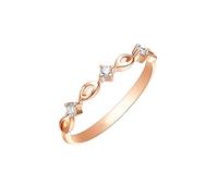 Tolldek Bague solitaire 9 K/14 K/18 K en or rose véritable créée en laboratoire Diamant classique Alliances en or 375 tailles 47 à 70, Or rose 14 carats (585), Laboratoire Créé Diamant