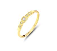 Tolldek Bague solitaire en or 9 K/14 K/18 carats - Bijou en or véritable - Bague de fiançailles avec diamant - Or jaune au 375/585/750 - Taille 47-65, or jaune 18 carats (750), Diamant