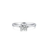 Tolldek Bagues de couple en or blanc 9 K/14 K/18 K, en forme de cœur, griffe, bague d'amitié créée en laboratoire avec diamant véritable bijoux en or blanc, alliances au 375/585/750, taille 47-65, 950