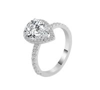 Tolldek Bijoux en or blanc véritable Au375 9 carats - Bague d'amitié classique éternelle avec moissanite 1 ct - Or 375 - Sans allergie - Taille 61 (19,4)