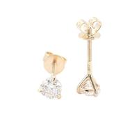 Tolldek Boucles d'oreilles classiques en or 375/585/750, avec moissanite 1/2 carat, or jaune 9 K/14 K/18 K, sans allergènes, Or 14 carats, Moissanite