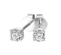 Tolldek Boucles d'oreilles en or blanc 9 K/14 K/18 K, blanc en laboratoire créé en diamant classique, boucles d'oreilles pour femmes taille ronde, bijoux en or véritable art nouveau 18/14/9 carats, Or