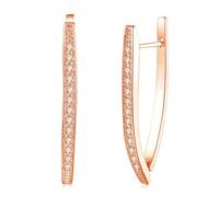Tolldek Boucles d'oreilles en or véritable pour femme - En or jaune 14 carats - Moissanite classique - Au 585 - Petites boucles d'oreilles, Or rose 14 carats (585), Moissanite