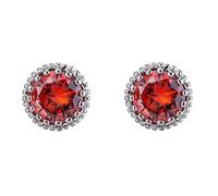 Tolldek Boucles d'oreilles en or véritable pour femme - Or blanc 585 - Améthyste violette - Boucles d'oreilles classiques 14 carats - Petites boucles d'oreilles pour femme, Or blanc 14 carats (585