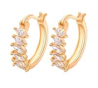 Tolldek Boucles d'oreilles vintage Au375, moissanite classiques pour femme, petites boucles d'oreilles en or jaune 9 carats véritable