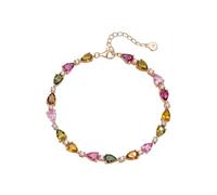 Tolldek Bracelets en or rose 9 K/14 K/18 carats - Bijoux classiques multicolores en tourmaline - Pour femme - 750/585/375, Or rose 9 carats (375), Tourmaline