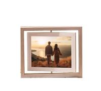 Tolldek Cadre photo 10 x 15 cm - Double face - Rotatif - Horizontal et vertical - Rectangle - Galerie photo - Cadre en bois MDF - Idéal pour photos - Gris clair