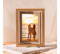 Tolldek Cadre photo A4 - Dimensions de la photo : 21 x 30 cm - Rotatif - Double face - Avec passe-partout - Plateau de table horizontal et vertical - Rectangulaire - Galerie photo - Cadre pour