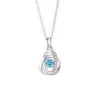 Tolldek Chaîne en or blanc 9 K/14 K/18 K pour femme - Pendentif en or véritable - Collier pour femme - Bague de mouette ronde blanche - Or blanc au 375/585/750 - Colliers pour femme - 40 + 5, Or blanc
