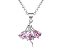 Tolldek Collier en or blanc 14 carats 585 pour femme - Pour mariage - Rose - Créé en laboratoire - Saphir dansant - Collier goutte d'eau pour femme - En or Au585 - Avec diamant véritable - 45 + 5 cm