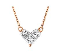Tolldek Collier pour femme avec pendentif 9K/14K/18K or rose véritable bijoux blanc créé laboratoire diamant puzzle pendentif cœur chaîne femme coupe princesse chaîne femme cadeau femme cadeau 18/14/9