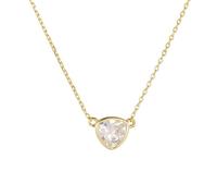 Tolldek Collier pour femme en or jaune Au375/585/750 avec pendentif véritable, chaîne triangle avec moissanite coupe triangle blanche, chaîne en or 9 K/14 K/18 carats, 40 + 5, or jaune 18 carats (750