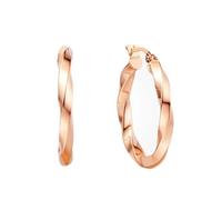 Tolldek Creole Hoop 9K/14K/18K or rose Boucles d'oreilles classiques pour femme Bijoux en or véritable Boucles d'oreilles Art Nouveau Or 750/585/375, Or rose 18 carats (750), Pas de zirconium