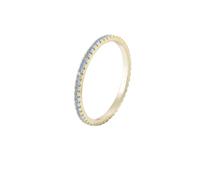 Tolldek Paire d'alliances éternité en or 9K/14K/18K, bijoux en or véritable, bagues d'amitié en or jaune 375/585/750, taille 47-65, Or jaune 9 carats (375), Topaze