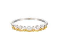 Tolldek Paire de bagues bicolores 9 K/14 K/18 carats avec couronne en diamant bicolore, taille 47-65