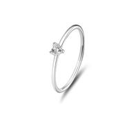 Tolldek Paire de bagues en or jaune 750 18 carats avec cœur fin et diamant taille cœur véritable PT950 Taille 47-65, Or blanc 14 carats (585), Diamant
