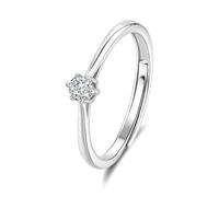 Tolldek PT950 Bagues d'amitié en platine véritable avec diamants créés en laboratoire, taille 62 (19,7)
