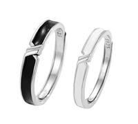 Tolldek S925 Bague de demande en argent sterling S925 pour homme Noir/blanc, Argent sterling, Pas de zirconium