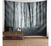 Tolldek Tapisserie Blanc Gris 300 x 256 cm Tapisseries Paysage Nature Tapisseries Arbre Ficelle Jungle Tapisserie Tentures Murales Convient pour l'art de la décoration murale