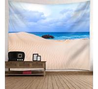 Tolldek Tapisserie murale beige/bleu 300 x 256 cm, motif paysage naturel, serviette de plage, nappe, salon, chambre à coucher