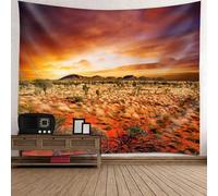 Tolldek Tapisserie murale - Motif paysage naturel - 150 x 150 cm - Déserts - Décoration murale - Orange et marron - Pour salon, chambre à coucher