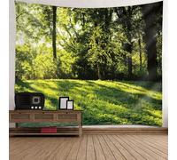 Tolldek Tapisserie murale - Motif paysage naturel - 240 x 220 cm - Herbe - Vert - Pour nappe de chambre à coucher