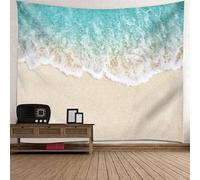 Tolldek Tapisserie murale motif paysage naturel bleu clair kaki, serviette de plage, décoration murale pour salon, 260 x 240 cm