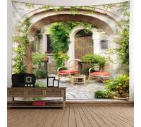 Tolldek Tapisserie Murale Multicolore 300 x 256 cm, Paysage Nature Tapisserie Cour Européenne Tapisserie Tenture Murale Serviettes Décoration pour Appartement