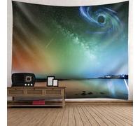 Tolldek Tapisserie murale multicolore 300 x 256 cm - Paysage naturel - Météore - Étoiles claires - Ciel - Serviettes murales - Accessoires pour chambre à coucher, salon, chambre d'enfant