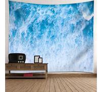 Tolldek Tapisserie murale paysage nature 350 x 256 cm, bordures marines tapisseries murales bleu tapisserie murale décoration de la maison pour nappe salon décor