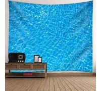 Tolldek Tapisserie Murale Paysage Nature 350x256cm Océan Tapisserie Tenture Murale Bleu Tapisserie Décor Maison pour Nappe Salon Chambre Décor
