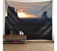 Tolldek Tapisserie murale paysage naturel 350 x 256 cm, déserts, gris foncé, décoration d'intérieur pour salon, chambre à coucher