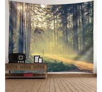 Tolldek Tapisserie Murale Paysage Naturel 350x256cm Arbre Soleil Tenture Murale Vert Tenture Murale Décor De Maison Pour Nappe Salon Chambre Décor