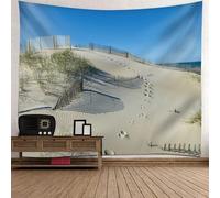 Tolldek Tapisserie Murale Paysage Naturel Beige Bleu Tenture Murale Déserts Tapisserie Tenture Murale Tissu pour Salon Chambre Décoration Murale 260x240cm