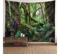 Tolldek Tapisserie Murale Paysage Naturel Vert Tapisserie Arbre Plante Tapisserie Tenture Murale Tissu pour Nappe Salon Chambre Décor, 260x240cm