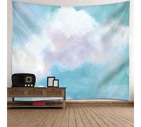 Tolldek Tapisserie murale verte et blanche 300 x 256 cm, paysage naturel tapisserie nuage tenture murale pour nappe de salon, chambre à coucher décor