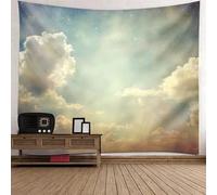 Tolldek Tapisserie Paysage Nature Gris Blanc Tapisserie Murale Tenture Nuage Couches Tapisseries Décoration de la Maison pour Nappe Salon Décor 260 x 240 cm