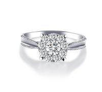 Tolldek Véritable bague pour couple - Or blanc 375 9 carats - Moissanite à 4 griffes - Bague de mariage en or 9 carats - Taille 47-65, Or blanc 9 carats (375), Moissanite