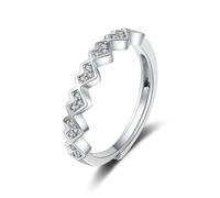 Tolldek Véritable bague pour couple - Or blanc 375 9 carats - Moissanite - Cœur en moissanite - Bague en or 9 carats - Taille 47-65, Or blanc 9 carats (375), Moissanite